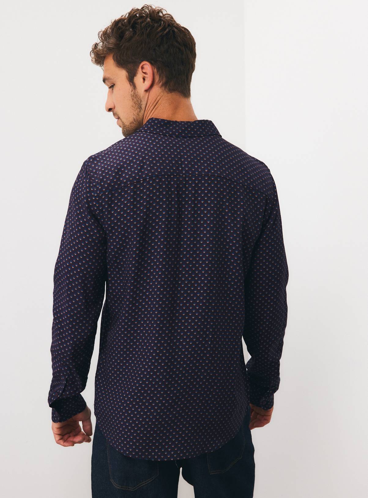 Black Pin Dot Pattern Shirt XXL - Image 5